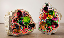nabokovsnotebook:  Elyse Graham creates these pseudo-geodes from materials like resin, plaster, and sand.  