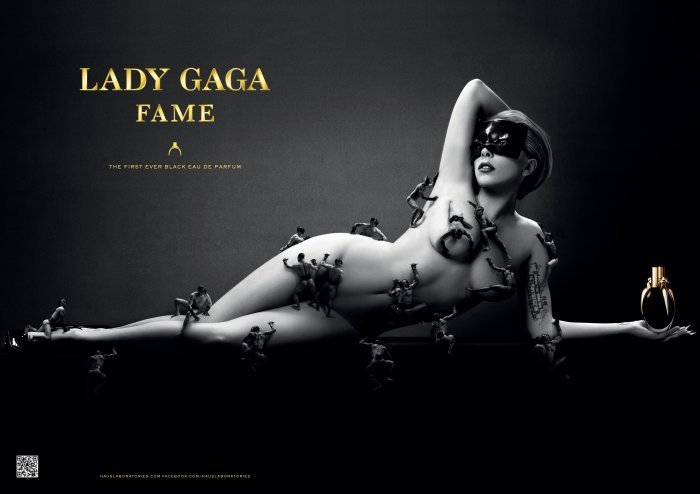 Lady Gaga (born Stefani Joanne Angelina Germanotta) nude in a sexy advert for her