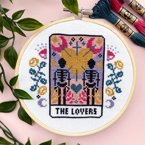 sosuperawesome:Tarot Card Cross Stitch Kits and PatternsThe Innocent Bones on Etsy 