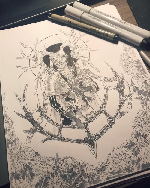 yukiranine:Inktober Week 1: Golden Deer 🌙💛🦌✨ This Inktober I will be posting about once a week for a total of 4-5 pieces of the main FE3H lords in outfits I designed plus Byleth! First up is Claude bc he deserves it :”D The flowers are