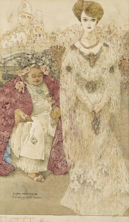 thunderstruck9: Gustav Adolphe Mossa (French, 1883-1971), Poppée [Poppaea], 1907. Pen and bla