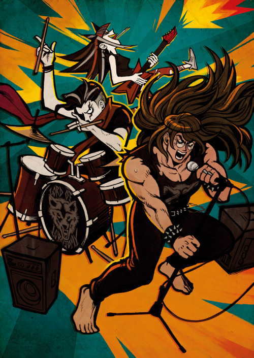 this was my entry for ndaronpa’s Gondam Anthology!Gonta would make a pretty sick metal band frontman