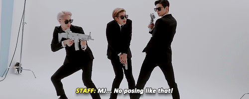 parkjinwoo:staff v.s myungjuns creative input BONUS: not many people have enough energy for his ‘cre