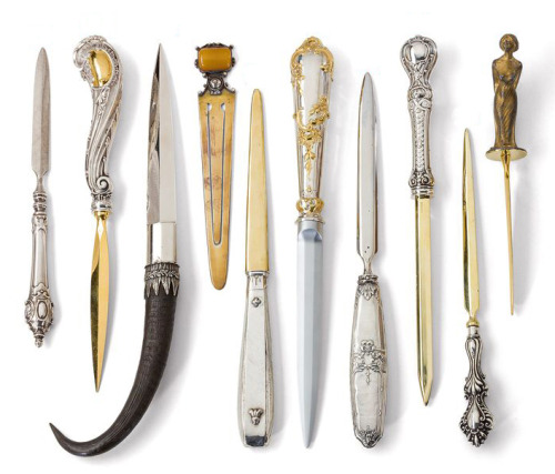 design-is-fine:Letter openers, late 18th - early 20th century. Once a quotidian object, nowadays onl