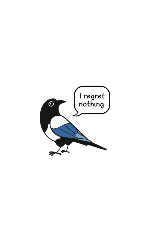 secondlina:She regrets nothing.Please check out Crow Time for more immaculate bird vibes.