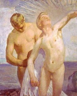 boysnmenart:  A free interpretation of the myth of Icarus. - Magnus Enckell                     