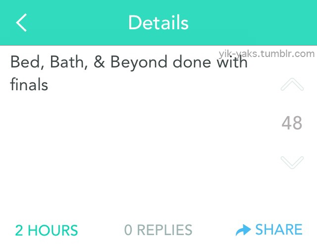 yik-yaks:  Follow Yik-Yaks for more.