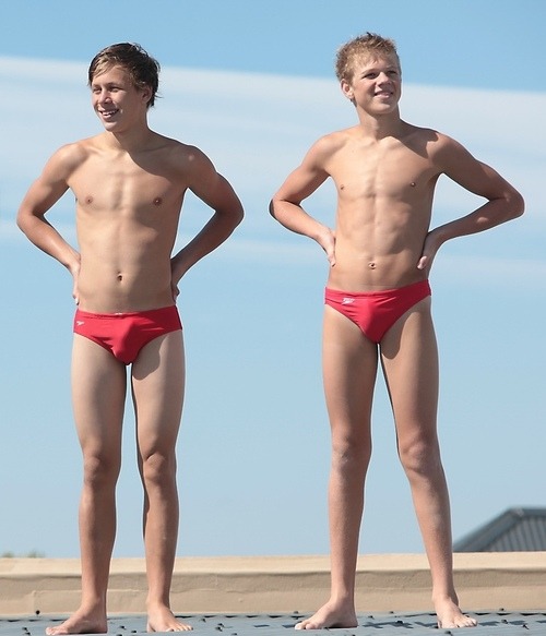 Boy nude swimming pool