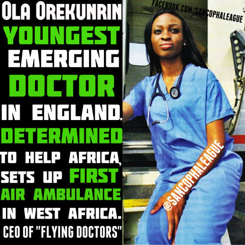 sweetnhard: westafricanwomen: sancophaleague: &ldquo;Ola Orekunrin was studying to become a doct