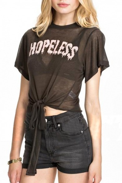 beeilis:  ~ ALL BACK TEES ~  Black Clock and Letter Sheer Short Sleeve Tee   Black