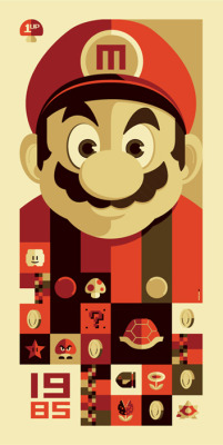 cinemagorgeous:  Mario and Luigi by artist Tom Whalen.