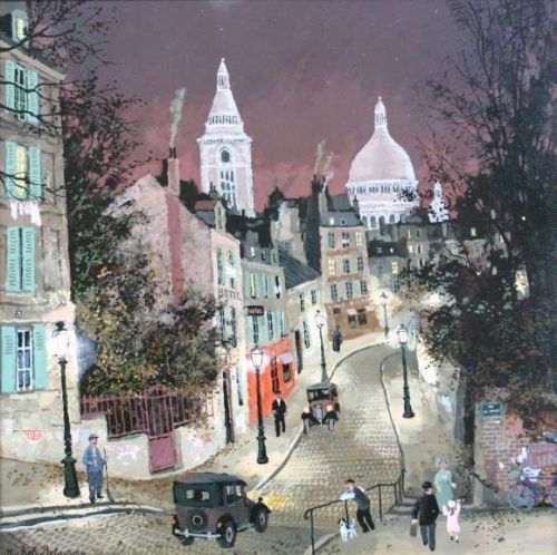 huariqueje:Montmartre   -    Michel Delacroix  French b, 1933-