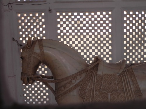 Kalki’s horse waiting for his master, Kalki temple , Jaipur