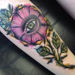 fuckyeahtattoos:A neo-tradtional spin on this watercolour piece, done by my lovely friend Stef Neale at Distinktive Tattoos in Toronto, Ontario.