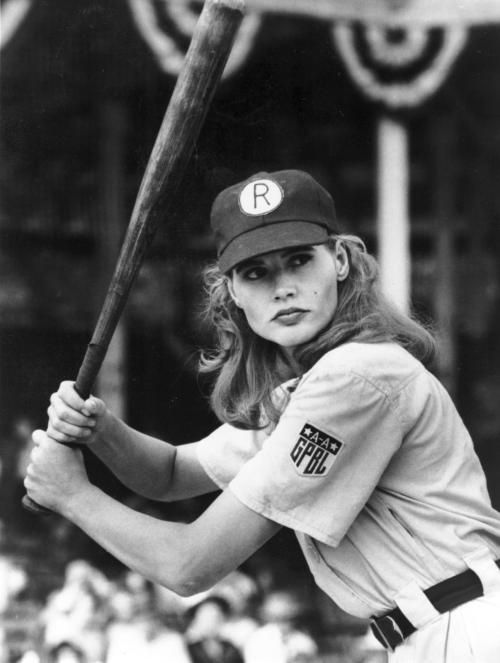 firstclassmovies:A LEAGUE OF THEIR OWN (1992). Geena Davis, Madonna, Lori Petty, Rosie O’Donne