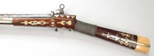 Silver and ivory decorated miquelet rifle, originates from the Caucuses, 19th century.from Auctions 