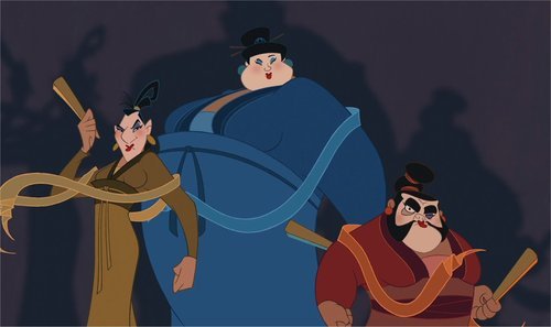 the-ice-castle:  You know, one thing i like about Mulan is how Yao, Ling and Chien Po don’t really seem to care about the fact that Mulan is a girl. I mean, when they find out, they are visibly perplexed  But even so, they rush and try to help her when