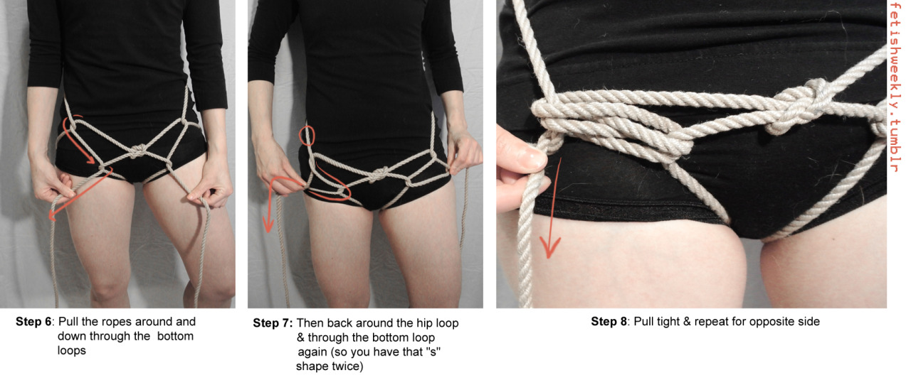 fetishweekly:Shibari Tutorial: the Hip Harness♥ Always practice cautious kink!