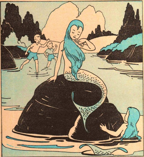 girl-o-matic:  Vintage mermaid print from The Big Story Book, 1938 