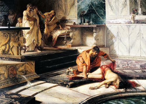 hadrian6: Nero before the body of his Mother Agrippina. 19th.century. Antonio Rizzi. Italian 1869-19