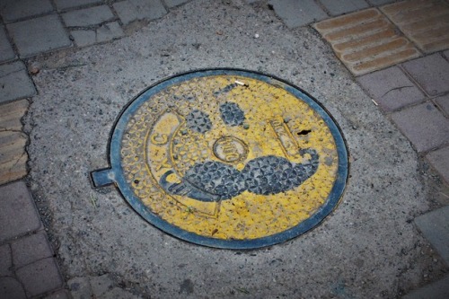 A lot of manholes in Ulaanbaatar, especially on Baga Toiruu, are painted with smiley faces.