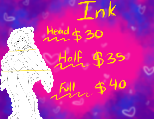 NEW COMMISSION SHEETI accept PayPal and Cash app, if you have any questions please don’t hesitate to