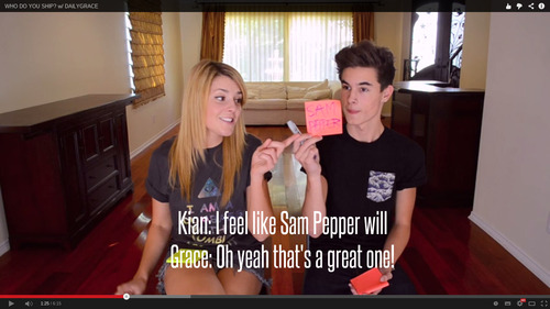 srayne99:  I’ve realized that there seems to be a theme with the answer to “Who Is Most Likely To End Up In Jail” in the Youtuber Superlatives videos Jenn and Rebecca  Joey Graceffa  Marcus and TylerAlexa Losey Kian and Grace           