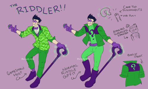 Uh… meow?Redid my Riddler references to be better! And added his showhost and casual looks! M