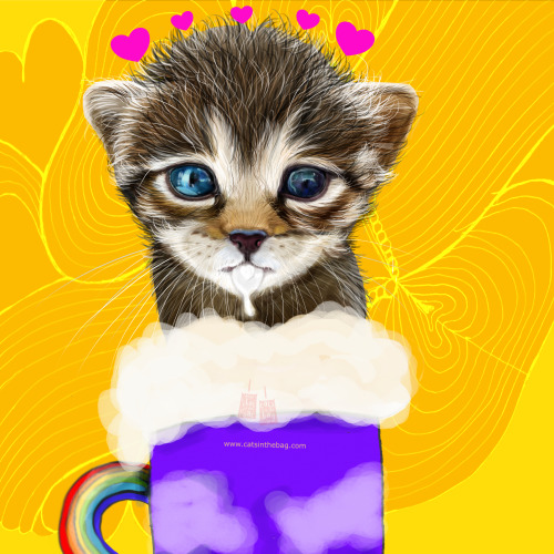 PURR (pure) love is unconditional love.What my Coffee says to me April 2 - drink YOUR life in - We a