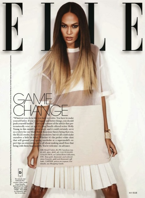 blackfashion:  Joan Smalls photographed by Michael Thompson for Elle US January 2014