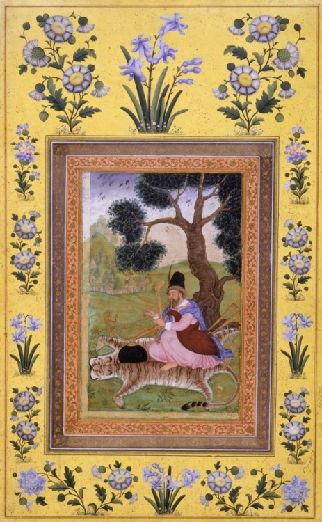 heaveninawildflower:‘Plato as a Musician.’ Watercolour, gold and ink. India, Mughal Empire ( cir