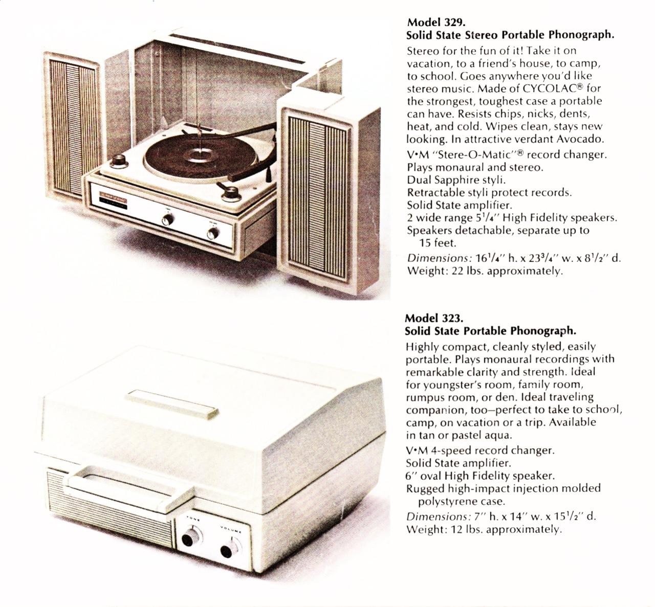rzorex:  Voice of Music, turntable models, from late 60s catalog. Lithograph catalog,