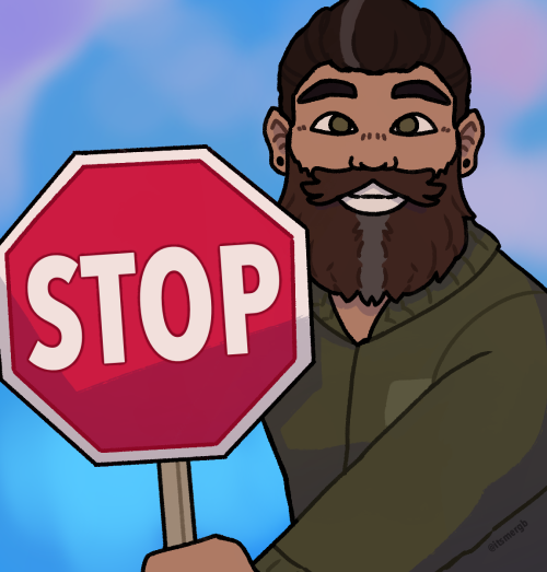 Regan with a stop sign, plus a blank version for your blank version needs :)