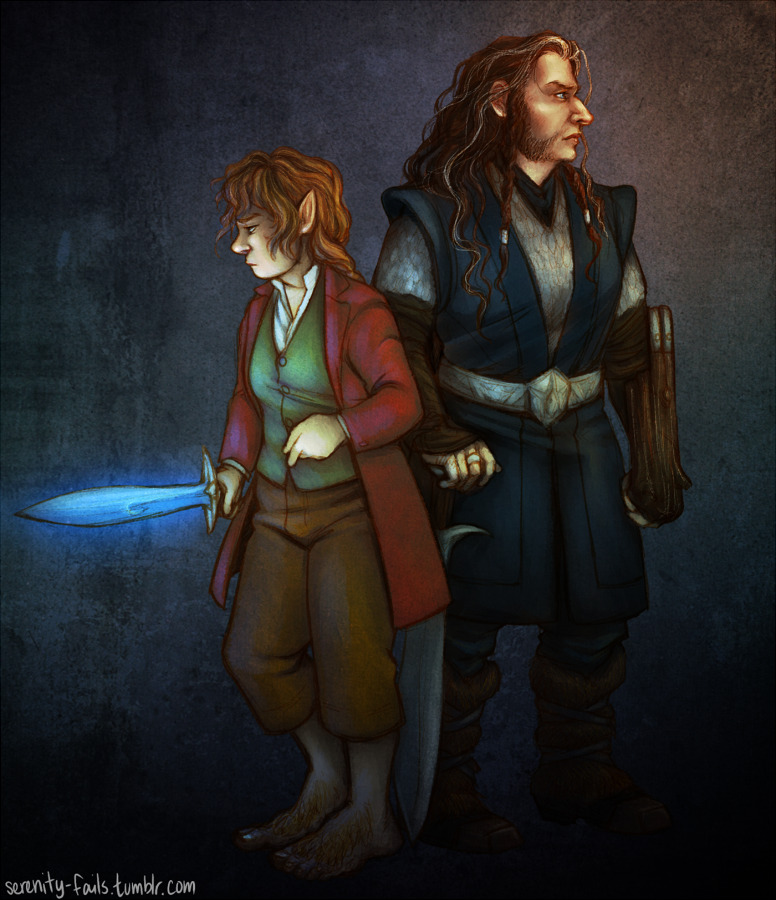 serenity-fails draws things — Rule 63 Bilbo and Thorin… I might