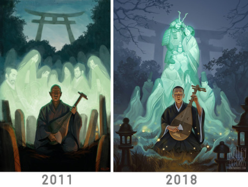 My latest drawing is actually a re-draw of one of my oldest digital paintings. A 7-year difference! 