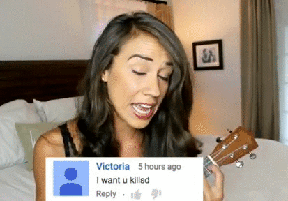 colleen-evans:  the only correct way to respond to mean comments (x) 