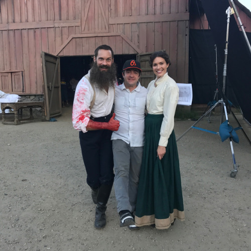 Alex and Mandy Moore on the set of Drunk History, which premieres tomorrow