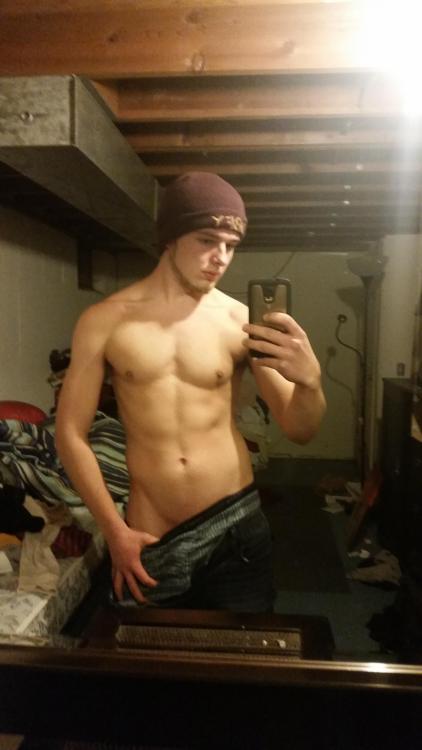 sextinguys:  This 18yo started his exhibition and now submitted another naughty strip photo set! Those pits..mmmmmm and that cock! His first submission: Here Yummmmm!  