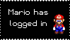mario logged in stamp