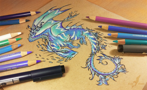 Space flower dragon~custom tattoo design~