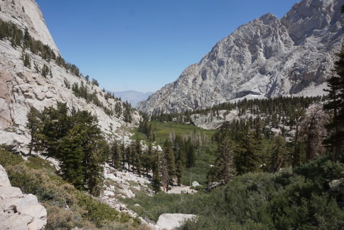 Views from the middle elevations of the Mt Whitney trail, past Lone Pine Lake and Outpost Camp