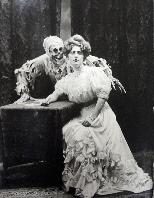 vintageeveryday:Pictures from Victorian Play “Death and the Lady” (1906)