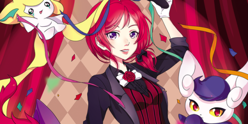 preview of my pieces for Heart to Heart! a Love Live x Pokémon zineI did one for Maki and one for th
