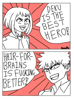 oceanabluart:  Part 2 of Ochako and Bakugou