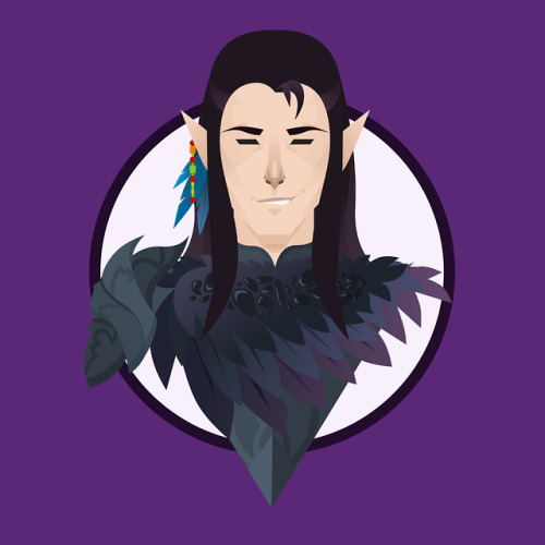 sevenredrobes:dylanbydoodles:Vox Machina. Vax-ildan.Critical Role.[ID: Fanart of Vax against a purpl