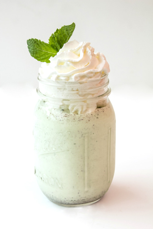 do-not-touch-my-food:  Minty-Mint Chocolate Chip Milkshake 