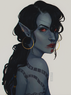 lndzzze: I feel like I haven’t drawn anything in 847 years so I painted Velnya to get back in the groove of things