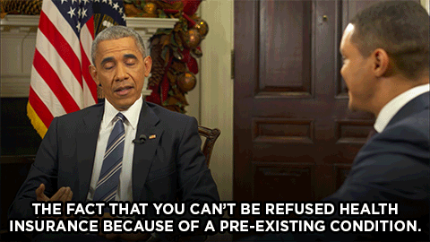 For the caption on gif stack: Trevor and President Obama discuss Obamacare.►Full interview