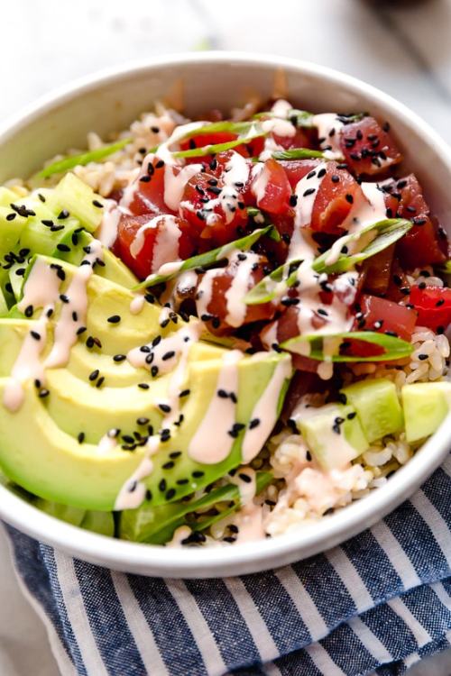 daily-deliciousness:  Spicy tuna poke bowls