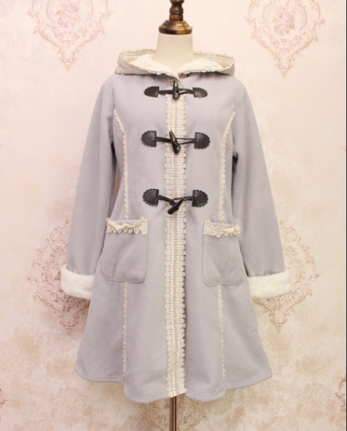  Japanese Liz Lace Woolen Long Coat 